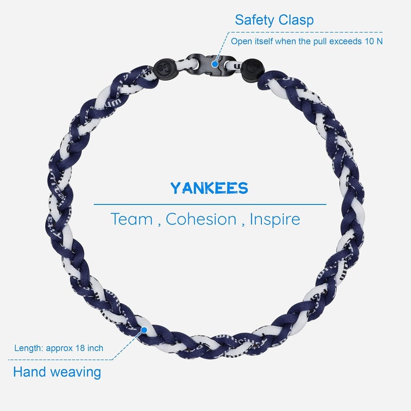 SUPBOMM Baseball Rope Necklaces, League Team Colors Braided Necklace, Baseball Team Gifts - Image 2
